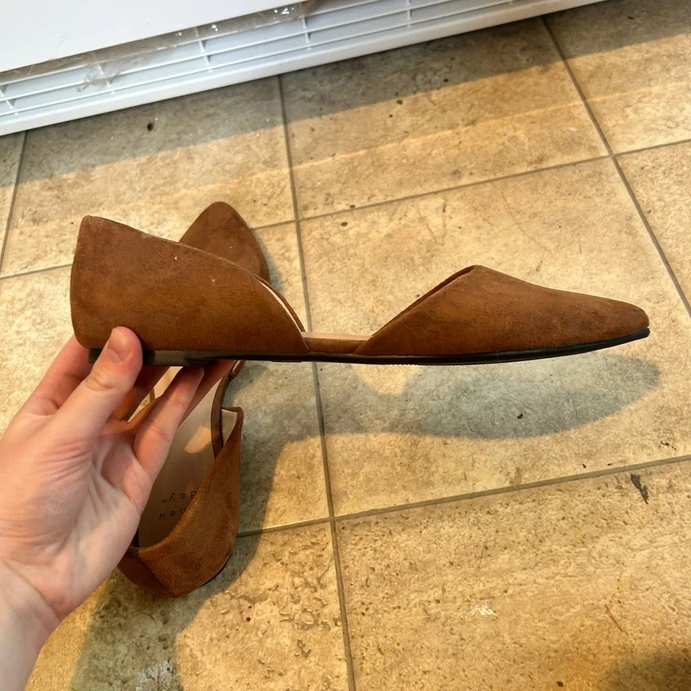 Women's Brown D'Orsay Flats - Picture 3 of 4